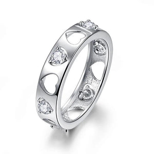 Heart Shaped Crystal Love Ring Wedding Jewelry