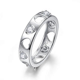 Heart Shaped Crystal Love Ring Wedding Jewelry