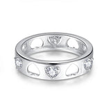 Heart Shaped Crystal Love Ring Wedding Jewelry