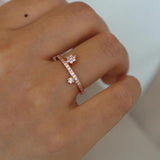 Micro Pave cz Crystal Star Snowflake Midi Rings for Women