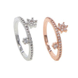 Micro Pave cz Crystal Star Snowflake Midi Rings for Women
