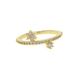 Micro Pave cz Crystal Star Snowflake Midi Rings for Women