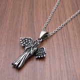 Punk Skull Feather Pendant Jewelry For Women's Gift