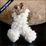 Raw Coral Pendant Necklace Druzy Drusy Elestial Skeletal Cluster Specimen AA359