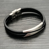 Europe & US Stainless Steel Leather Bracelet Hand Decoration