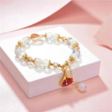 Natural Stone Jades 8mm Bracelet Pendant Chain Bohemia Charm Gift
