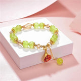 Natural Stone Jades 8mm Bracelet Pendant Chain Bohemia Charm Gift
