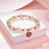 Crystal Stone Jades Beads Bohemia Pendant Chain Women's Bracelet
