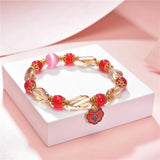 Crystal Stone Jades Beads Bohemia Pendant Chain Women's Bracelet