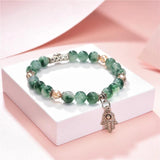 8mm Stone Crystal Tibetan Silver Pendant Bracelet Chakra Healing