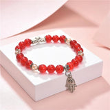 8mm Stone Crystal Tibetan Silver Pendant Bracelet Chakra Healing