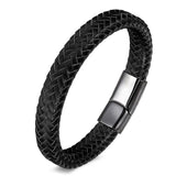 CCD Fine Jewelry Men Leather Titanium Steel Bracelet Vintage Pulseiras