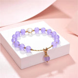 Natural Stone Crystal Charm Bracelet 7.5inch Y819