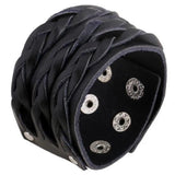 Punk Casual Wide Leather Braided Cuff Bracelet Bangle