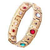Stainless Steel Magnetic Therapy Bracelet Crystal Stone Charm Bracelet