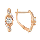 Sapphire Silver 925 Stud Earrings 585 Rose Zircon Fine Jewelry