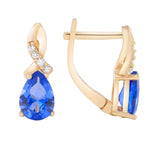Sapphire Silver 925 Stud Earrings 585 Rose Zircon Fine Jewelry