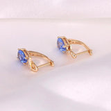 Sapphire Silver 925 Stud Earrings 585 Rose Zircon Fine Jewelry