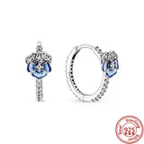 925 Silver Butterfly Leaves Pine Cones Earrings