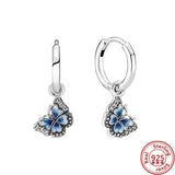 925 Silver Butterfly Leaves Pine Cones Earrings