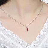 Red Crystal Ruby Gemstones Dangle Drop Earrings for Women