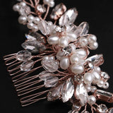 Temperament Women Pearl Rose Hair Comb Bridal Wedding Dress Hair Accessories