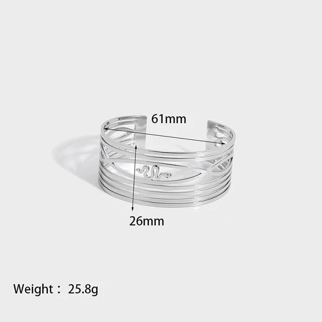 Titanium Steel Snake Cuff Bangle for Women
