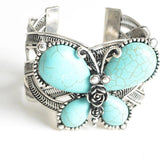 Butterfly Semi-precious Stone Bracelet Stainless Steel Jewelry Women