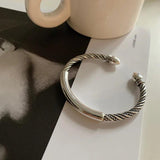 Silver Vintage Circular Weave Bracelet for Women