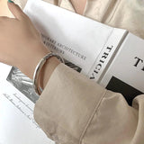 Silver Vintage Circular Weave Bracelet for Women