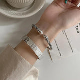 Silver Vintage Circular Weave Bracelet for Women