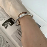 Silver Vintage Circular Weave Bracelet for Women