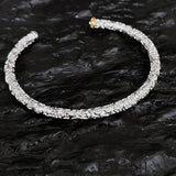 Silver Texture Bracelet for Women Girl Birthday Gift Vintage Jewelry