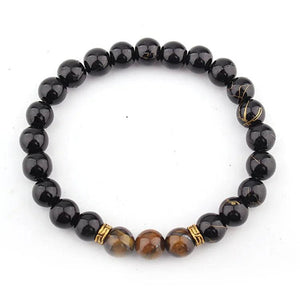 8mm Volcanic Stone Tiger's Eye Weathering Agate Stretch Bracelet
