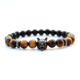 Tiger Eye Beads Bracelet Wolf Bracelet Stone Pulseras Pulseira