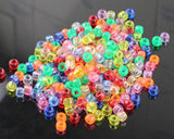 100 pcs Transparent Big Hole Beads DIY Loom Rubber Bands Bracelets