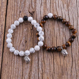 Bohemian Buddha Head OM Beaded Bracelet Set
