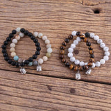 Bohemian Buddha Head OM Beaded Bracelet Set