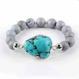 Turquoises Women Bracelets Rough Healing Stone Girls Bracelets