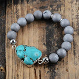Turquoises Women Bracelets Rough Healing Stone Girls Bracelets