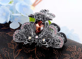Crystal Flower Hair Jewelry Hair Claw Crab Vintage Rhinestone Hair Clip Pins