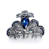 Crystal Flower Hair Jewelry Hair Claw Crab Vintage Rhinestone Hair Clip Pins