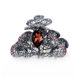 Crystal Flower Hair Jewelry Hair Claw Crab Vintage Rhinestone Hair Clip Pins