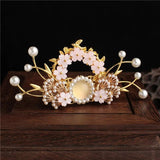 Retro Flower Beads Hairpin for Hanfu Costume