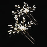 Simulated Pearl Flower Wedding U-Shaped Hairpin Bridal Headdress Tiara