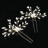 Simulated Pearl Flower Wedding U-Shaped Hairpin Bridal Headdress Tiara