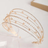 Baroque Star Crown Rhinestone Tiara Wedding Headdress