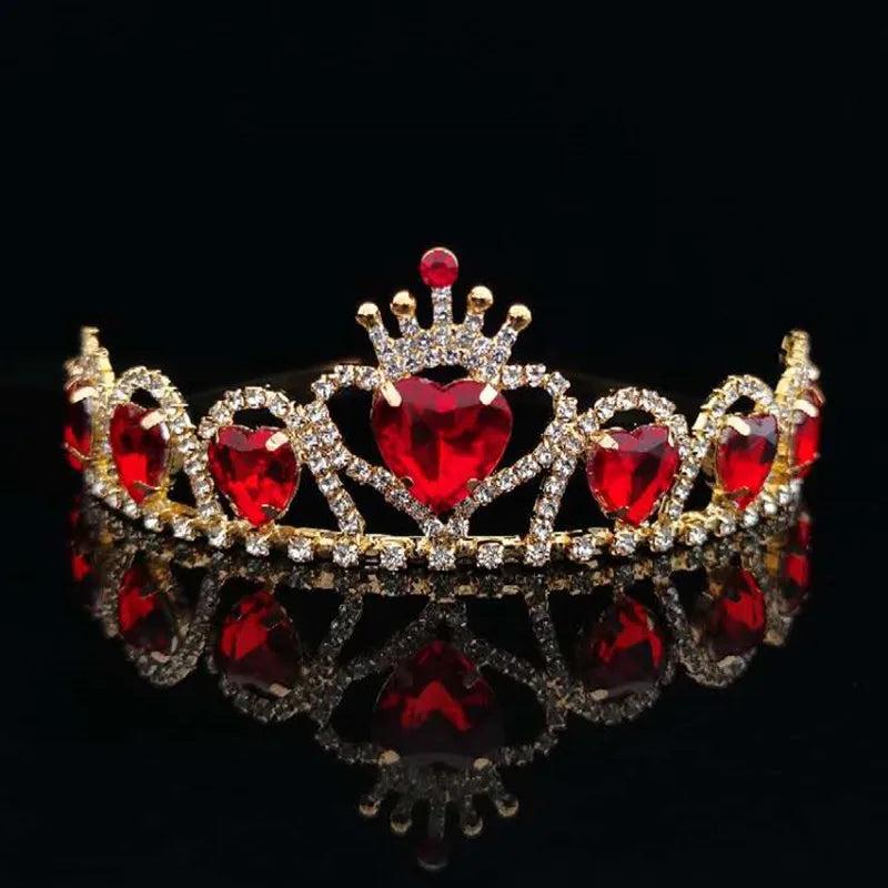 European American Crown Bridal Headband Orange Peach Heart Crown