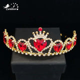 European American Crown Bridal Headband Orange Peach Heart Crown