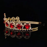 European American Crown Bridal Headband Orange Peach Heart Crown